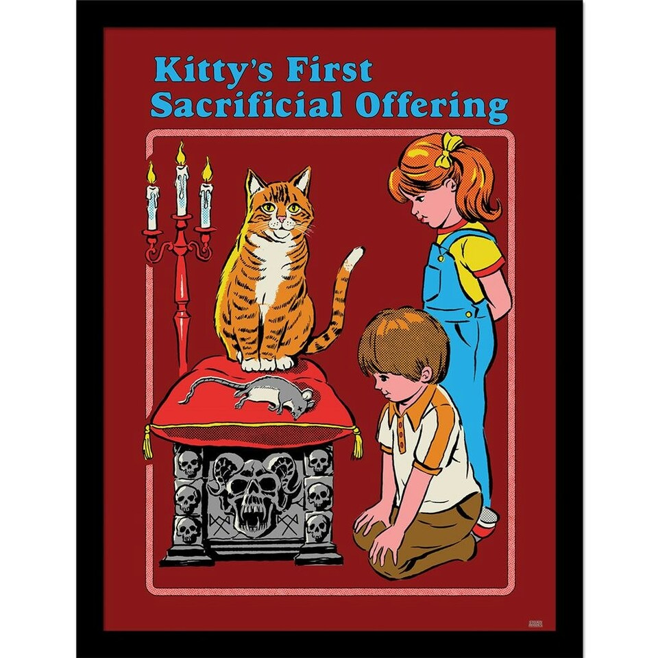 Steven Rhodes (Kittys First Offering) Framed 30x40cm Print