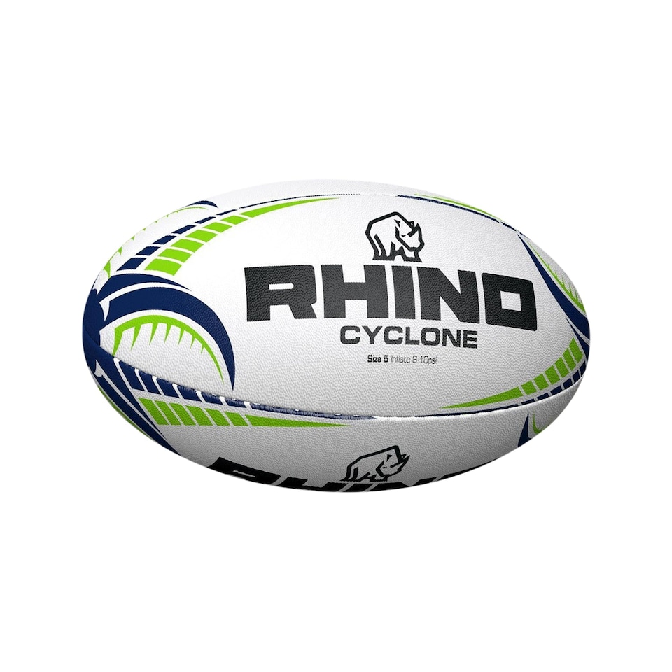 image 1 of Rhino Rugby Ball Cyclone Fluo Yellow Size 4