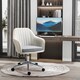 image 7 of Vinsetto Home Office Chair Comfortable Computer Desk Chair Swivel Task Chair with Golden Base, Vanity Chair for Teens Adults Bedroom, Beige