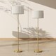 image 5 of HOMCOM Floor Lamp with Remote, Height Adjustable Standing Lamp with Linen Shade, Dimmable with 3000K-6000K Adjustable Colour Temperatures, Foot Switch for Living Room Bedroom Office, Gold Tone | Gold