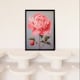 image 2 of Pretty Pink Peony Elegant Floral Bloom Home Decor Black Framed Wall Art Print A4