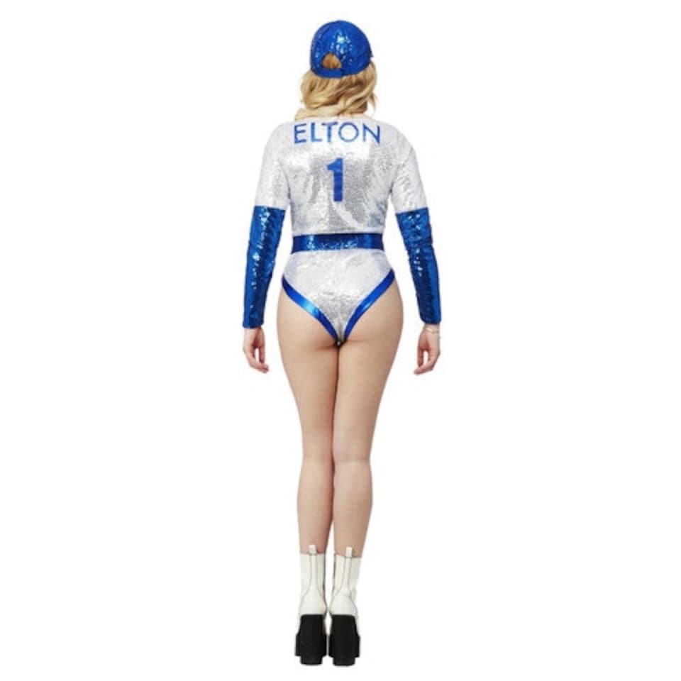 image 1 of Elton John Sequin Baseball Leotard Deluxe Fancy Dress Costume Ladies Medium - UK 12-14 | Multi | 12
