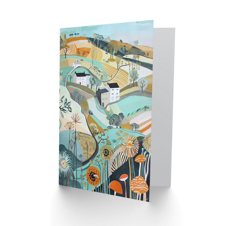 image 1 of Aberdaron Rural Wales Landscape Wildflowers Him Her Birthday Card