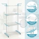 image 2 of COSTWAY 4-Tier Collapsible Laundry Rack Foldable Drying Rack Blue