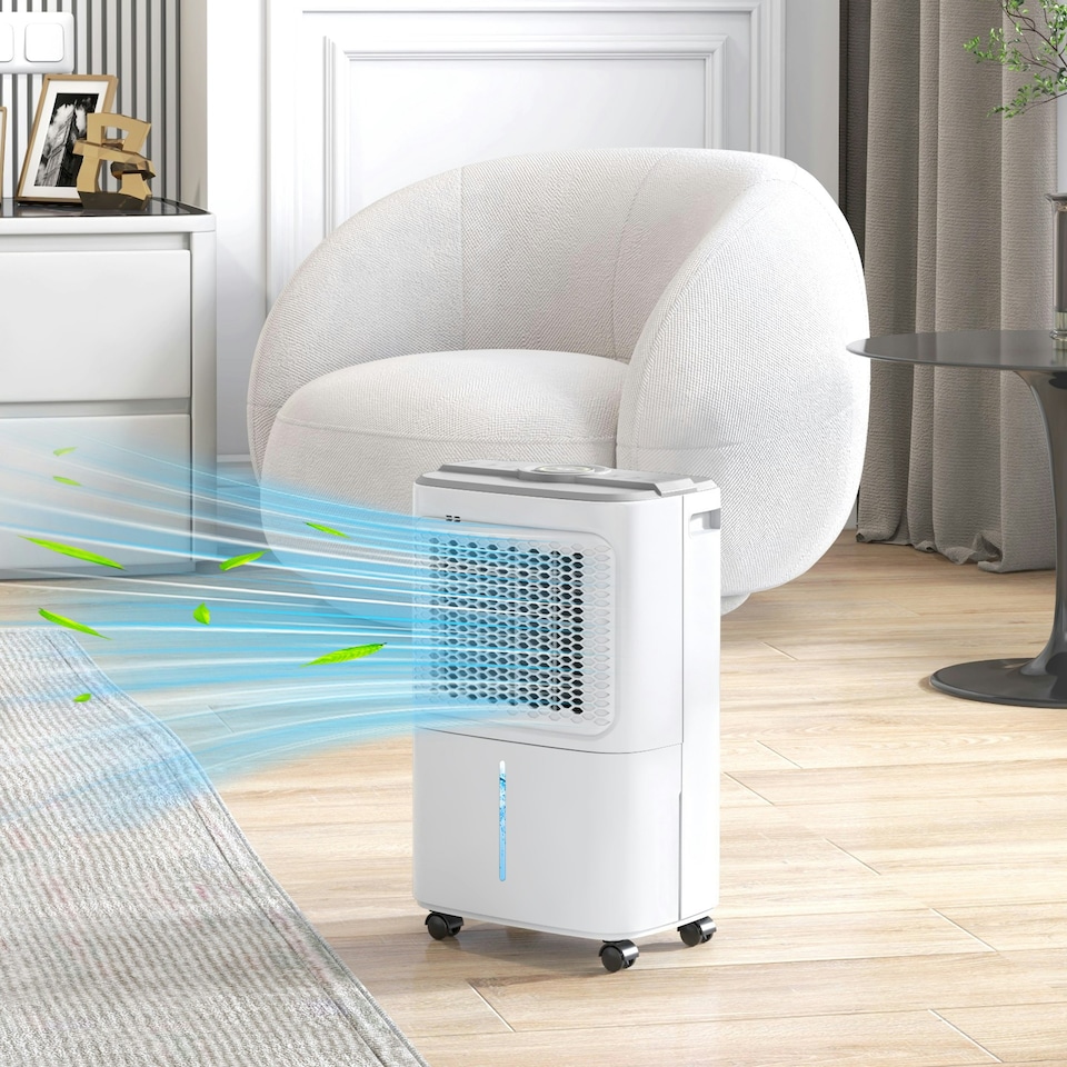 image 1 of HOMCOM 12L/Day Small Dehumidifier for Home Damp, with Humidity Light