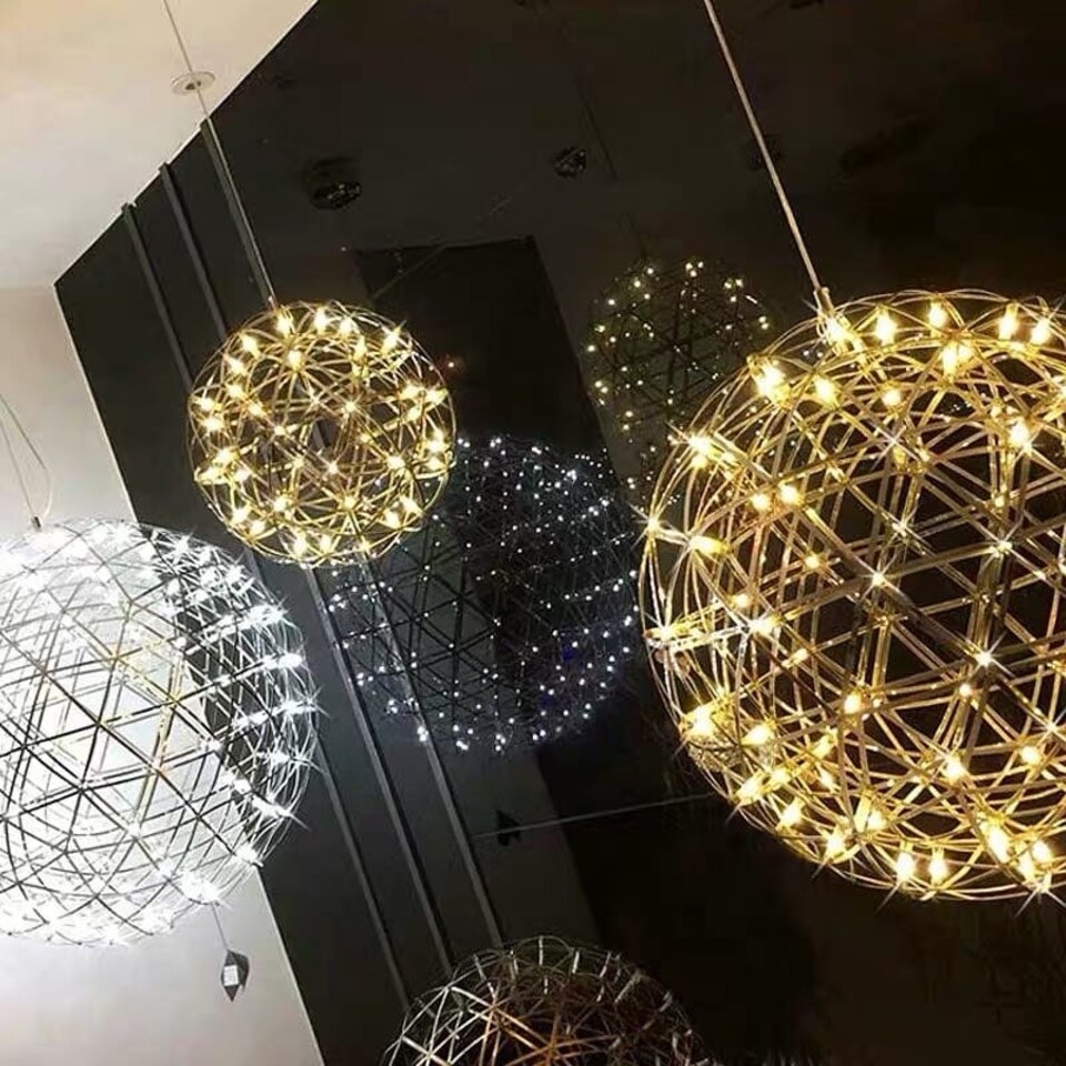 image 1 of CGC FAWKES Warm White 120 cm XXXL Large Gold Firework / Starburst LED Pendant Light Chandelier Gold