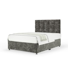 Memory Maestro Memory Foam Charcoal Chenille Divan Set And Pearl Headboard King Size