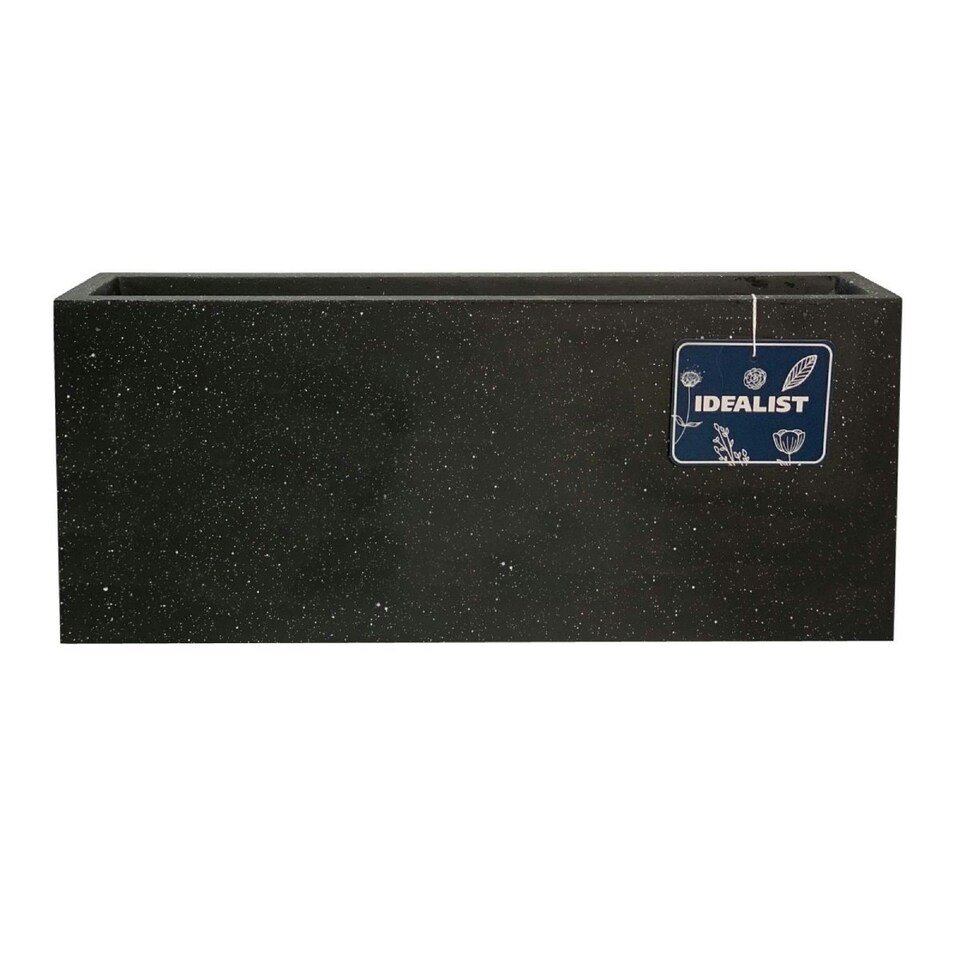 image 1 of Window Box Light Concrete Black Terazzo Garden Planter L40 W17 H17.5 cm, 16 ltrs Cap.