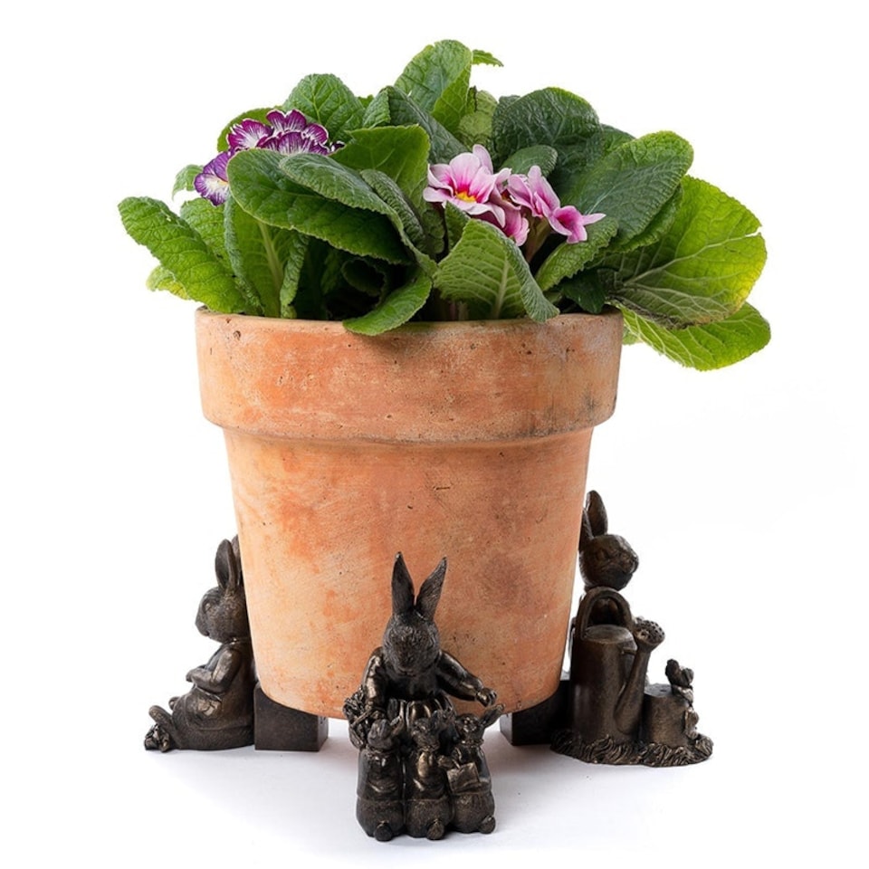 image 1 of Beatrix Potter Plant Pot Feet Antique Bronze Set 5 | Brown