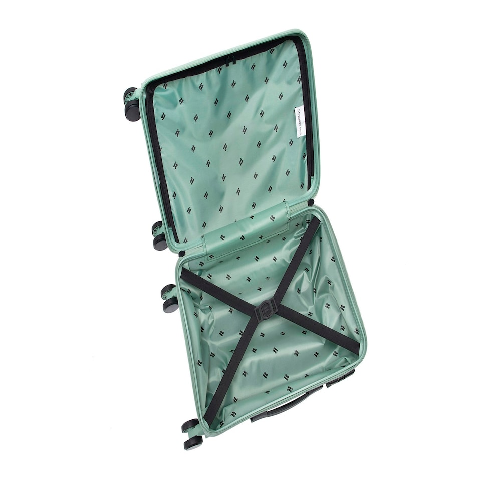 image 1 of IT Luggage Jumbo Granite Green Cabin Suitcase with TSA Lock Green | Cabin Bag