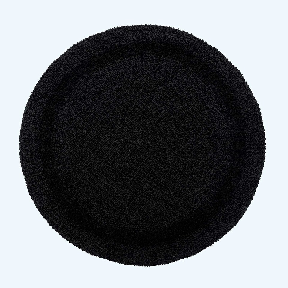 image 1 of Homescapes Luxury Reversible Round Bath Mat - Black Black