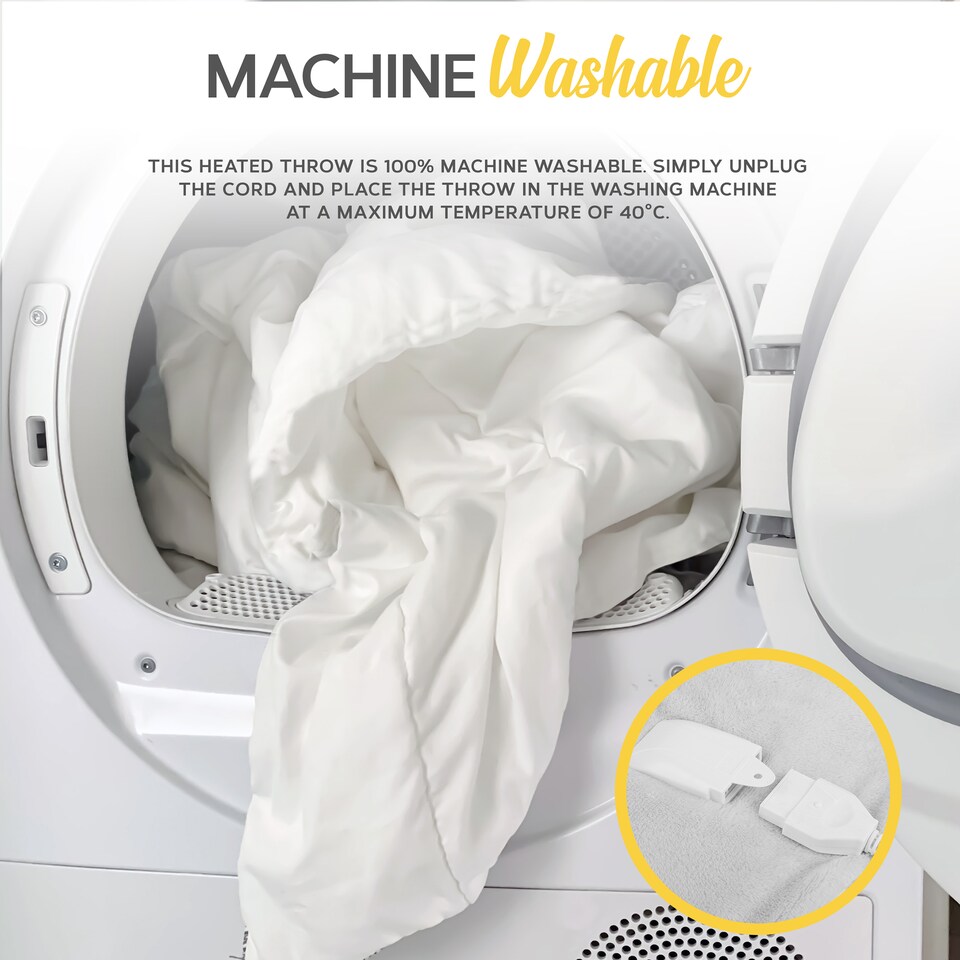 image 1 of MONHOUSE Fleece Electric Heated Under Blanket - Super King 190x200cm - Detachable & Machine Washable - Controller Multi Zones, 9 Heat Settings | Cream | 1