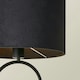 image 2 of ValueLights Antonia Black Velvet Drum Lamp Shade Matte Black Oval Table Lamp with LED Bulb Black