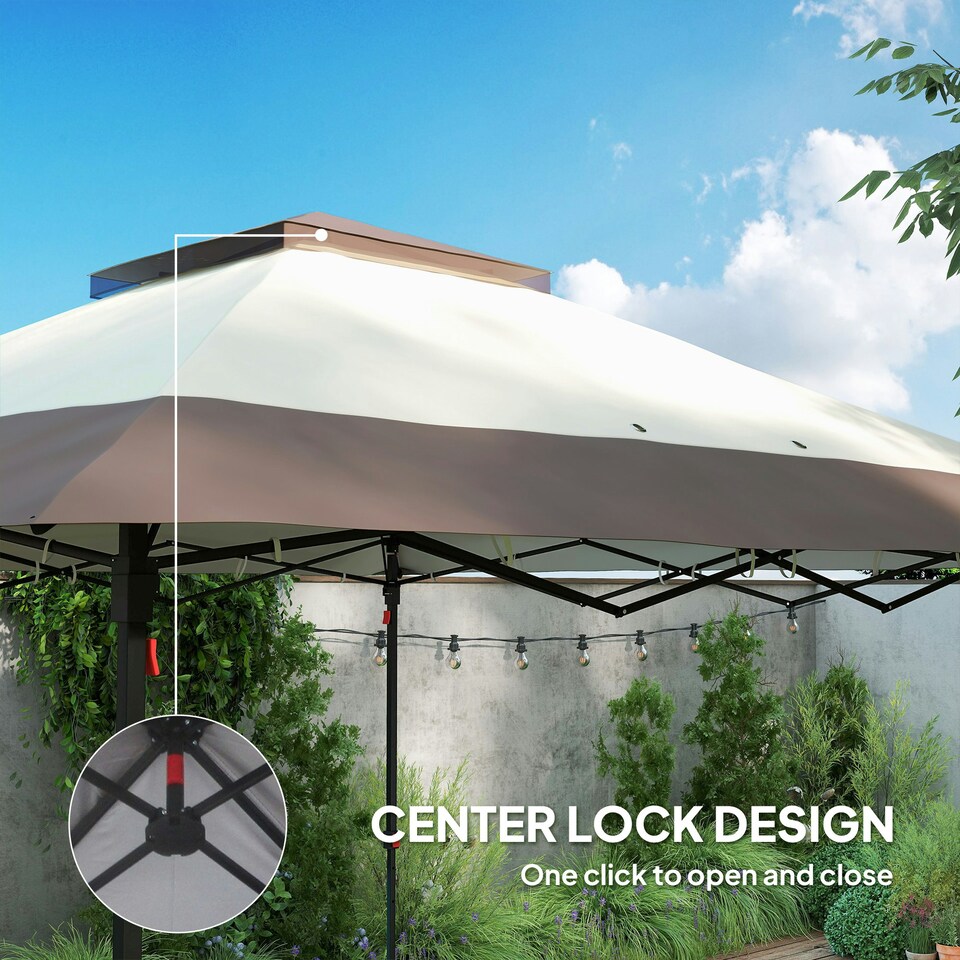 image 1 of Outsunny 3.6 x 3.6m Pop-up Tent Gazebo Instant Canopy Steel w/ Bag