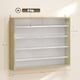 image 5 of HOMCOM 5-Tier Wall Mounted Display Cabinet, Display Case with 4 Adjustable Shelves, Glass Doors for Home Office Ornaments 60x80cm, Natural