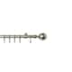 image 1 of 16 - 19mm Satin Silver Ball Metal Curtain Pole Set 120 - 215cm Silver | Silver