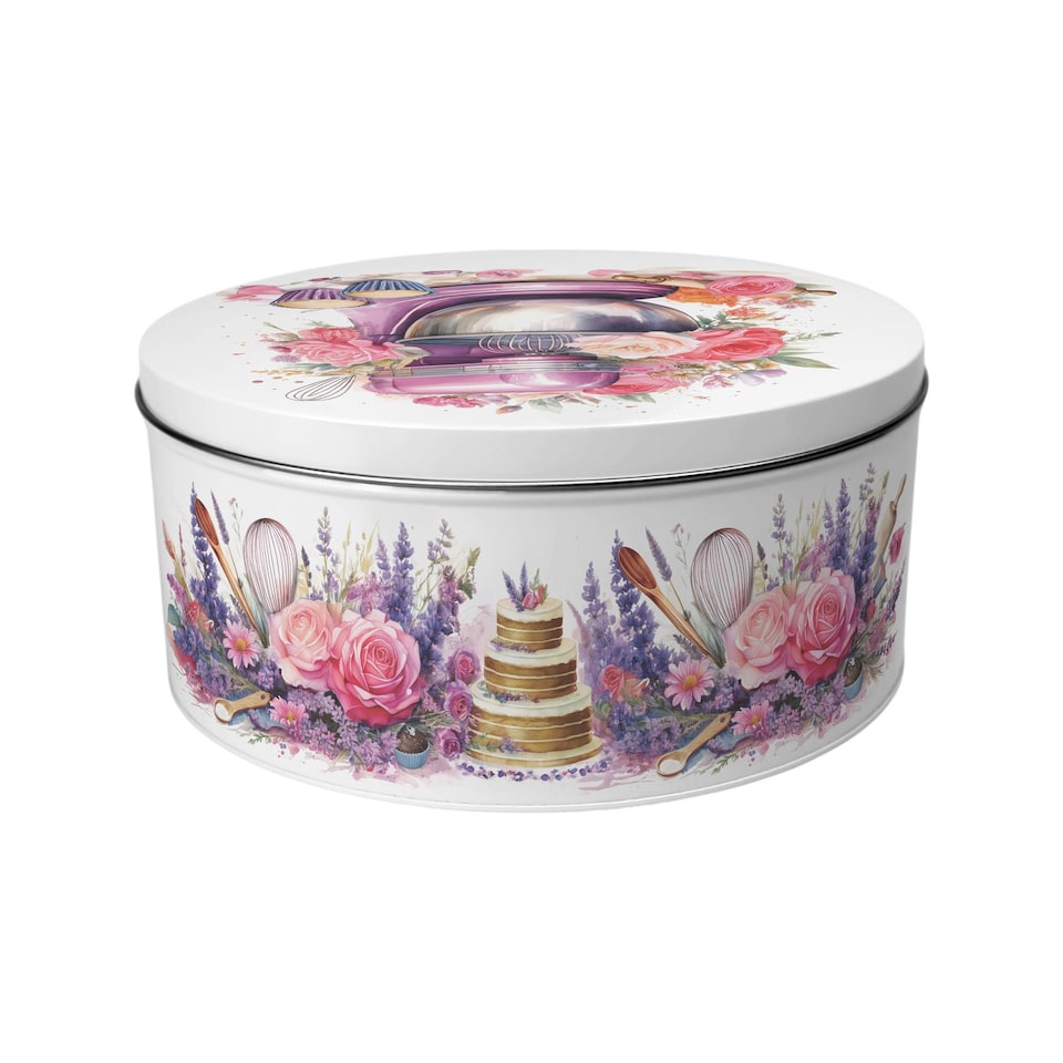 image 1 of Pink Roses Large Cake Tin