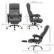 image 7 of Vinsetto PU Leather Vibration Massage Office Chair with Heat, Footrest, Grey