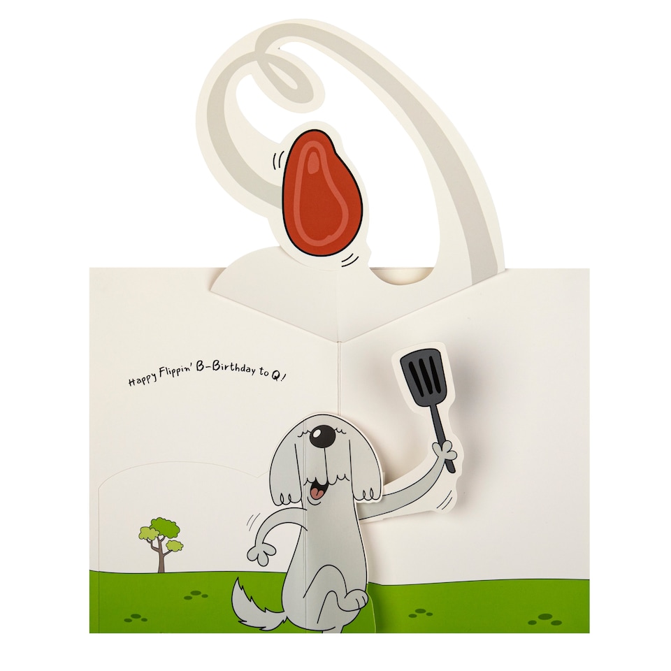 image 1 of Hallmark Funny Birthday Card For Dad - Pop-Up Dog And Steak Design
