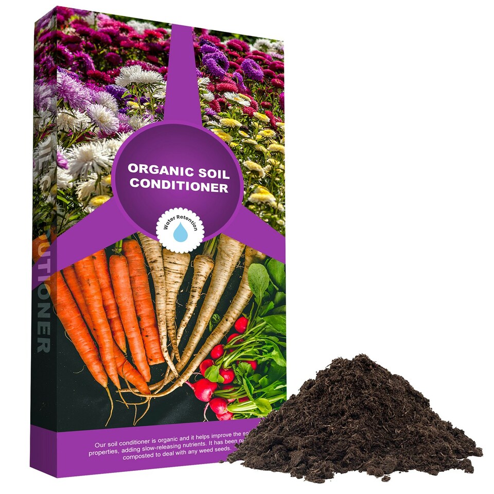 image 1 of 1 Bag 60L Organic Compost Soil Conditioner Bags For Flower Beds, Sowing Baskets & Tubs