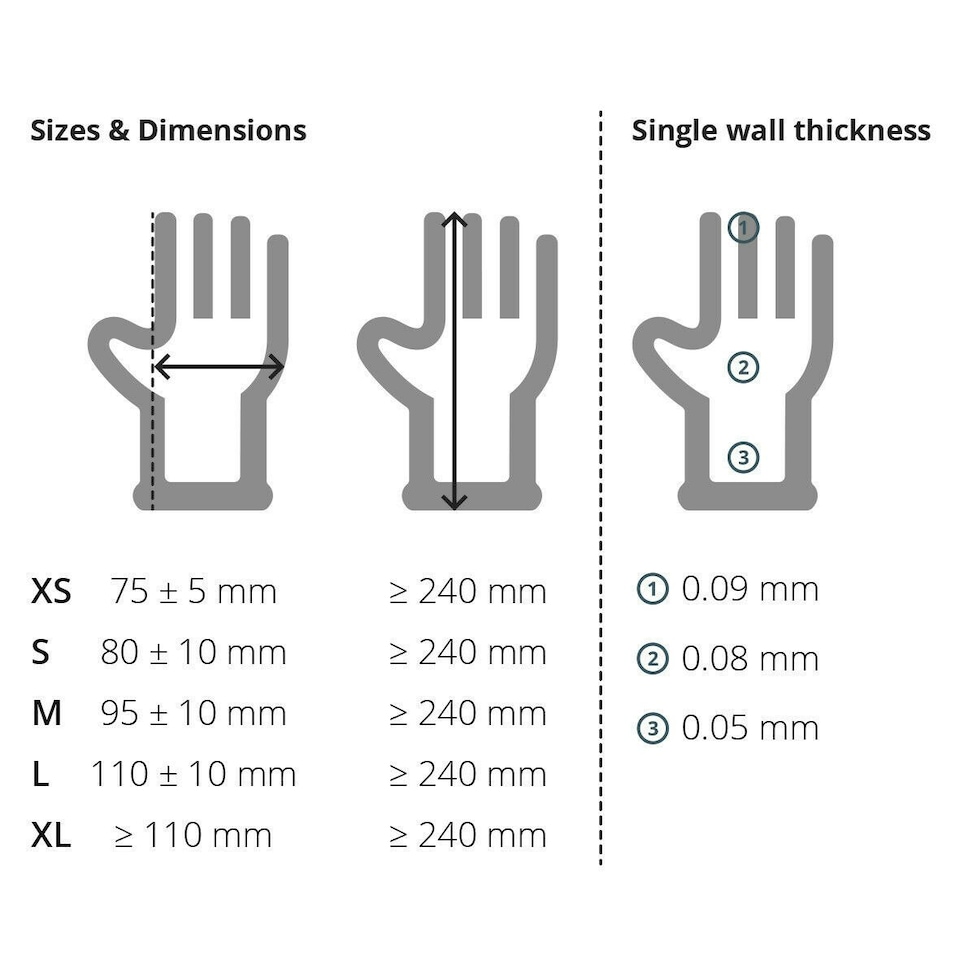 image 1 of Unigloves Black Pearl Box of 100 Nitrile Gloves Black | Extra Small