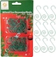 image 1 of Green S-Hooks 40 Pack  Versatile Metal Hanging Hooks for Festive Decorations & Everyday Organisation