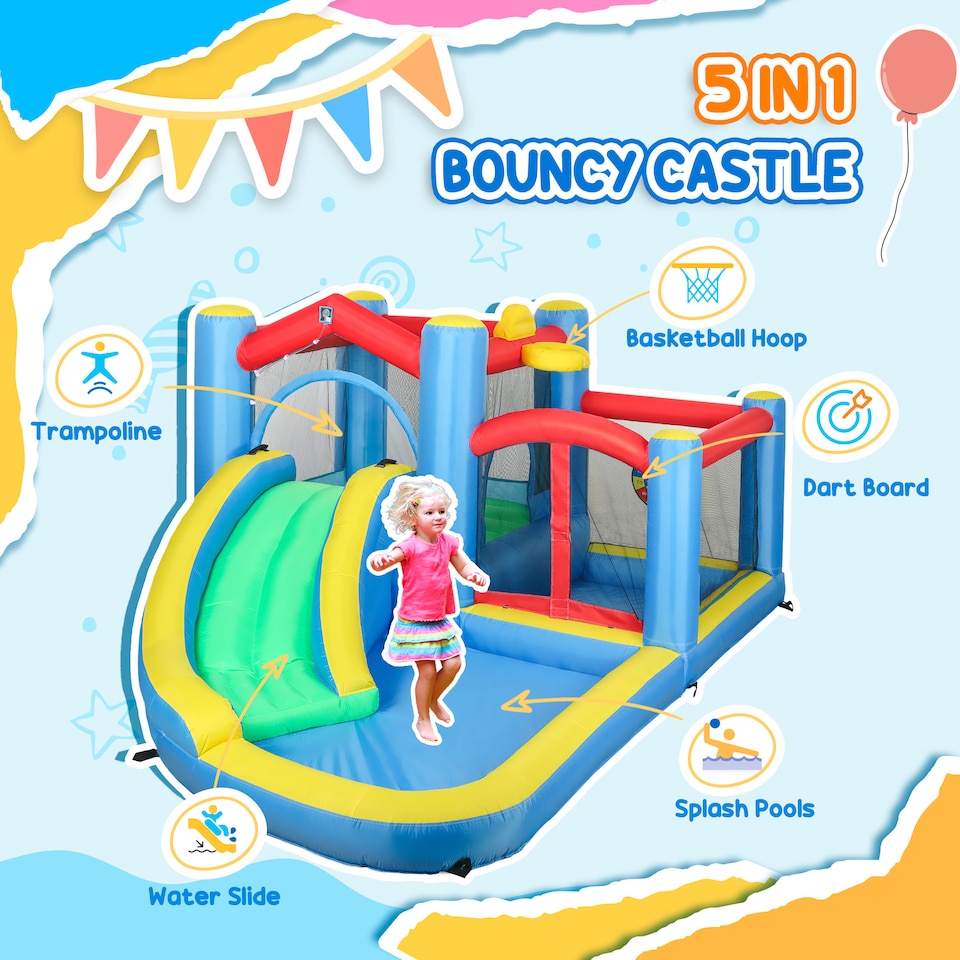 image 1 of AIYAPLAY Inflatable Bouncy Castle with 550W Blower, 385 x 290 x 180 cm