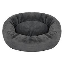 Skylos Small Dog Bed Donut Cushion Soft Plush Calming Washable Pet Bed | Grey | 60 x 45cm | One Size