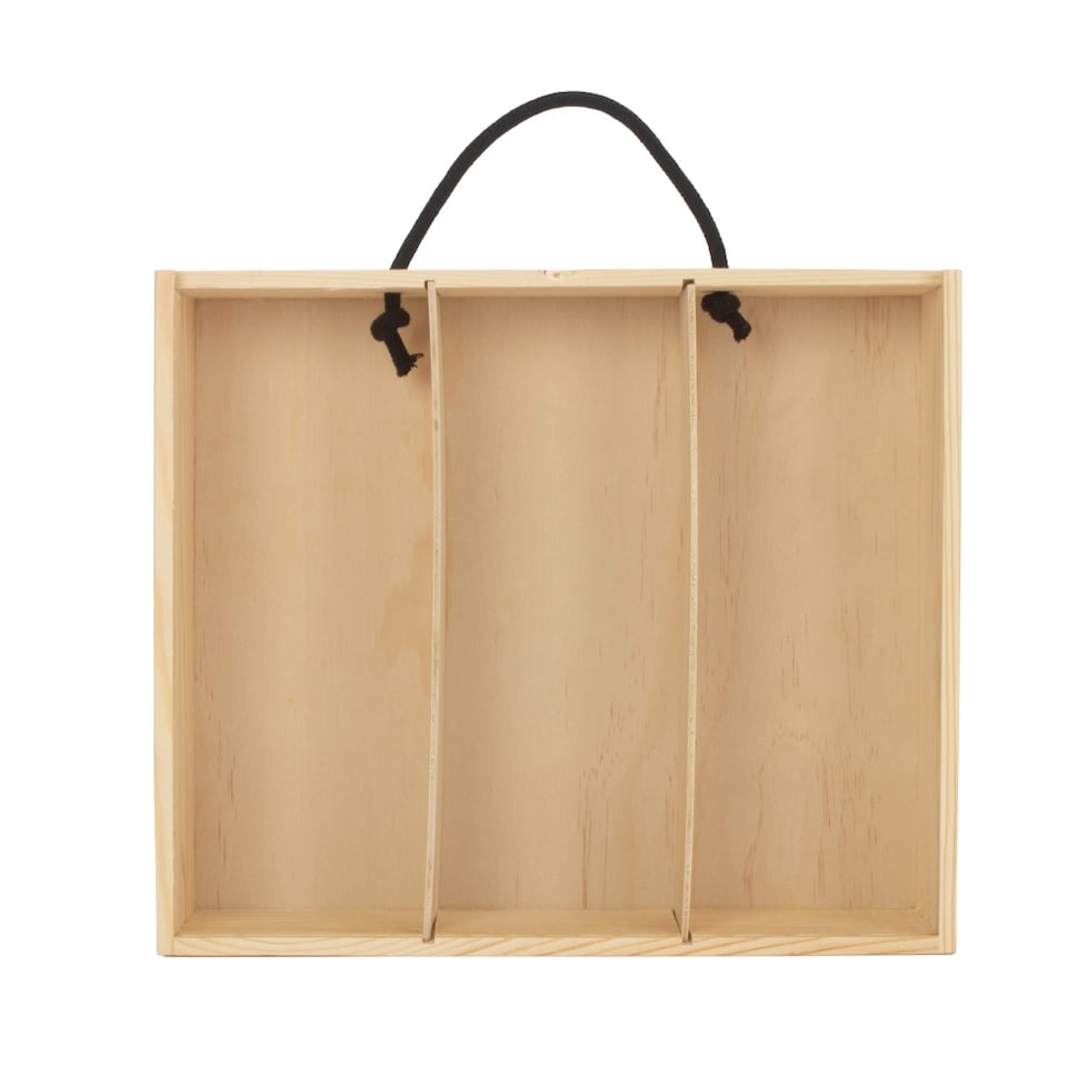 image 1 of 3 Beer Bottle Pinewood Carry Case with Solid Lid