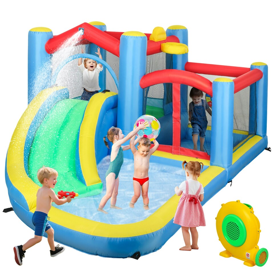 image 1 of AIYAPLAY Inflatable Bouncy Castle with 550W Blower, 385 x 290 x 180 cm