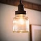 image 3 of ValueLights Ribbed Pattern Glass Jar Pendant Shade Black | Black