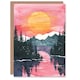 image 1 of Greeting Card Lake Tahoe Forest Winter Sun Sunset Watercolour Birthday