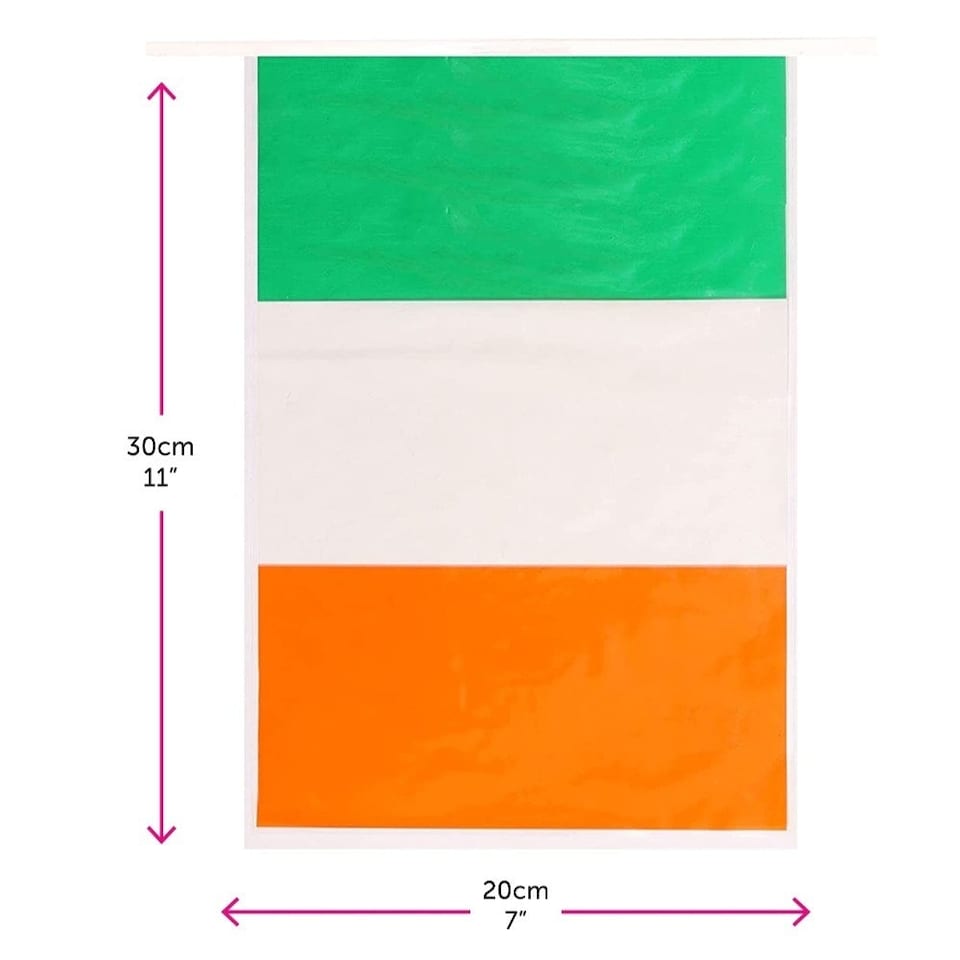 image 1 of Ireland Flag Bunting – Irish Tricolour Party Decoration for Indoor & Outdoor Use N/A