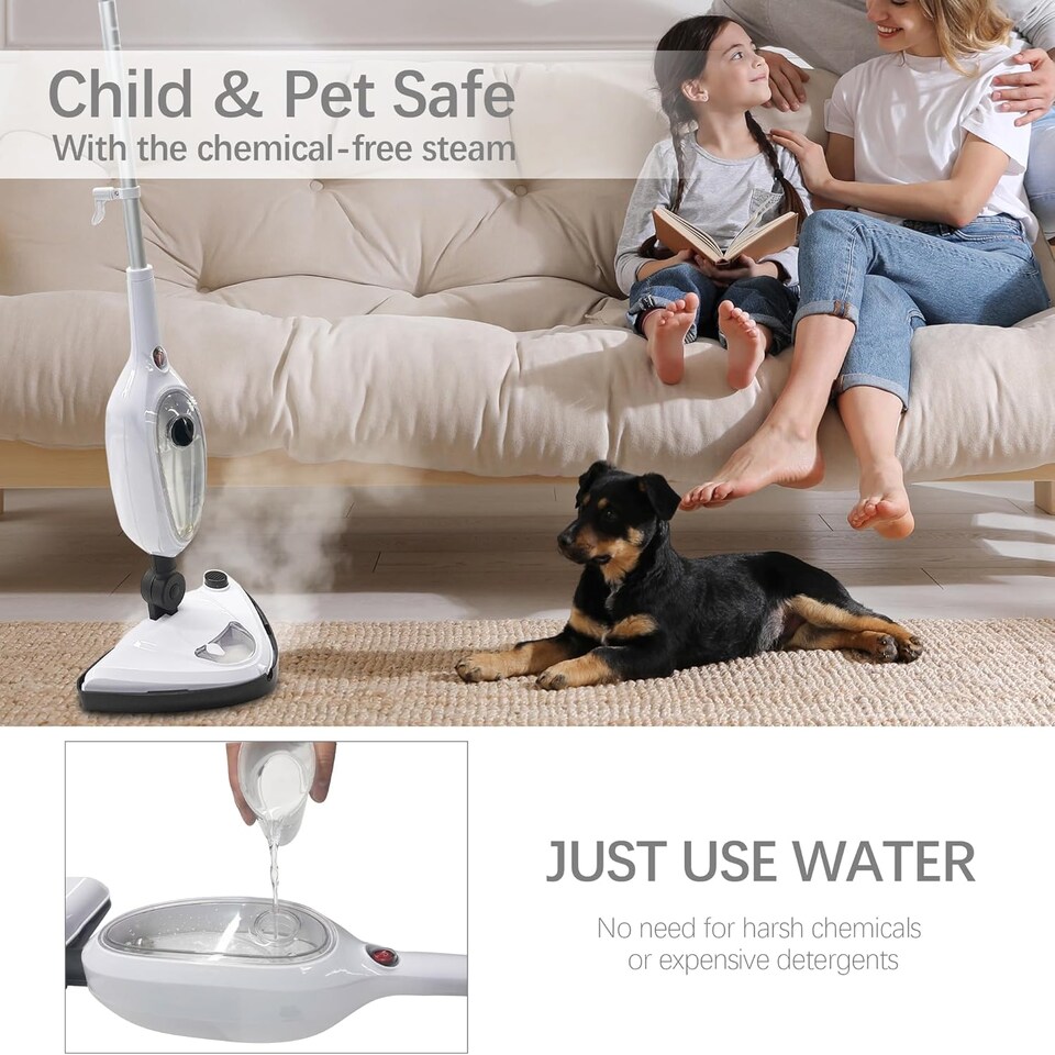 image 1 of Alivio 10-in-1 Steam Mop Multipurpose Chemical-Free Powerful Steam Cleaner