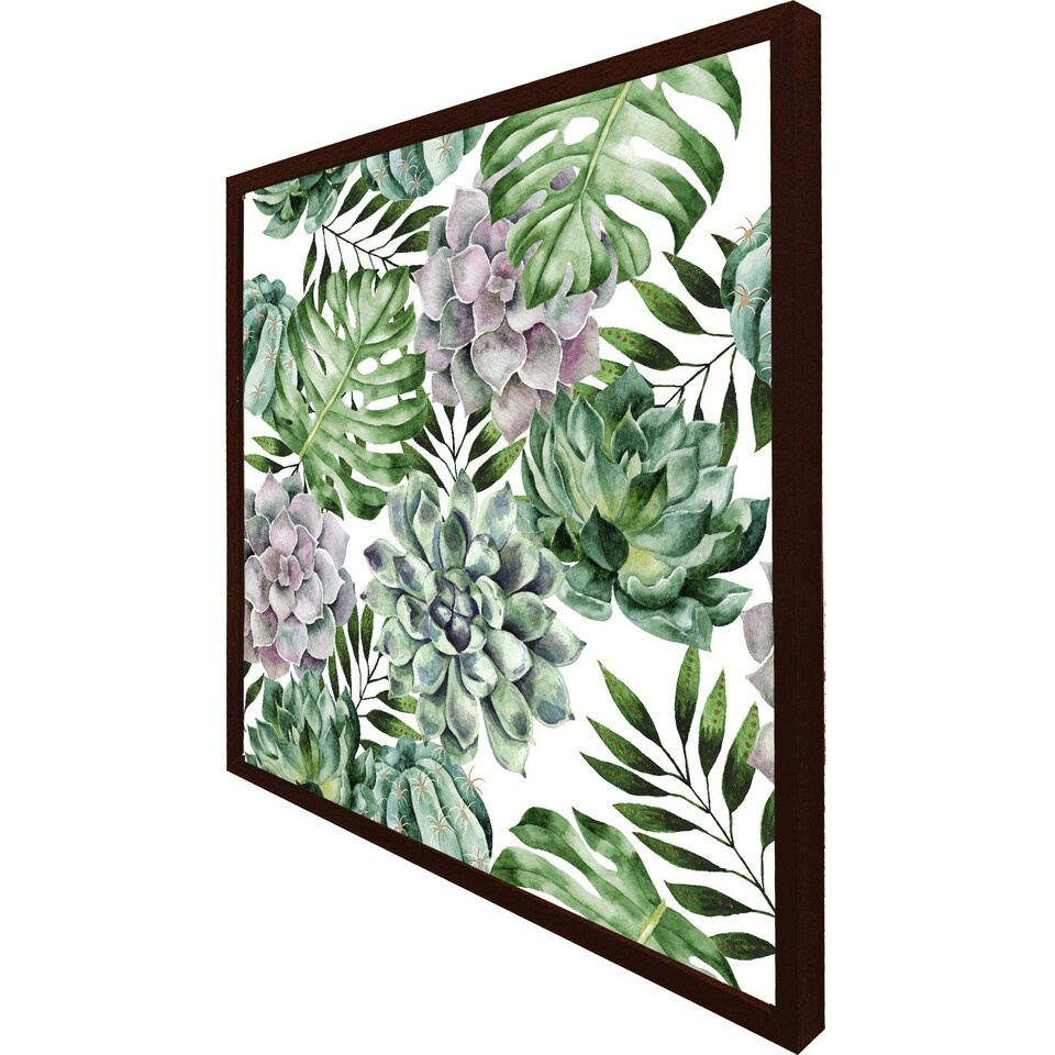 image 1 of Watercolour botanical leaves (Picture Frame) White | XL