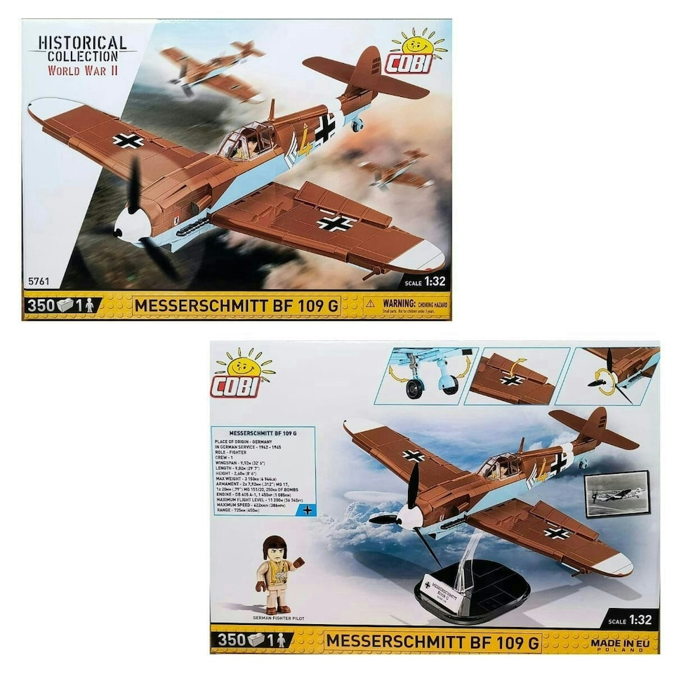 image 1 of Messerschmitt BF 109 G brick model plane - COBI 5761 - 350 bricks