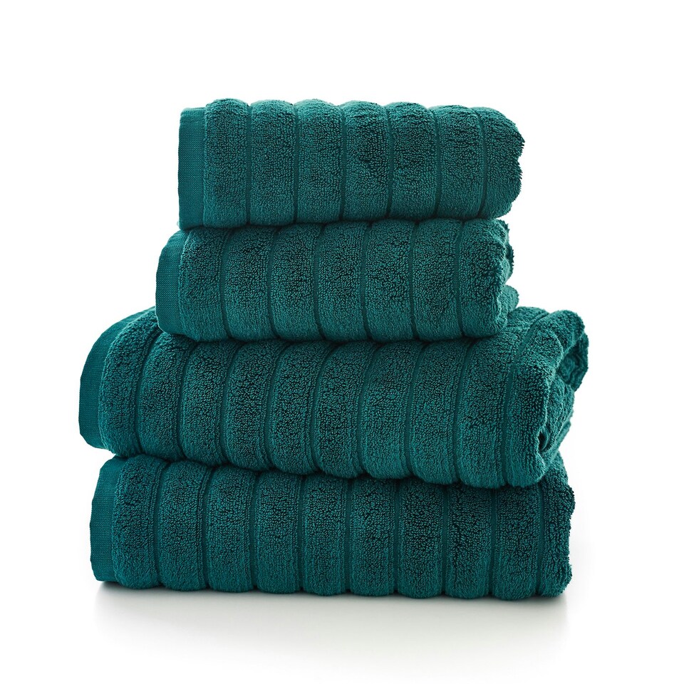 image 1 of Ribbleton 100% Cotton Zerotwist Ribbed Towels – Hand, Bath & Sheet Sizes – Ultra Soft White | White | Bath towel