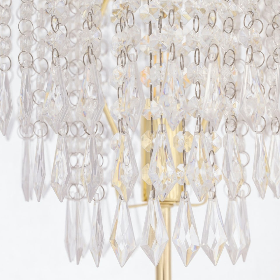 image 1 of First Choice Lighting Cascada Gold and Acrylic Crystal Jewelled Table Lamp Gold | Clear