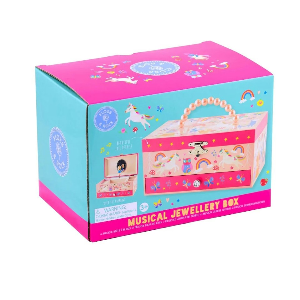 image 1 of Floss & Rock Childrens Rainbow Woodland Musical Jewellery Box
