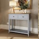 image 4 of Taberno Oak 2 Drawer Console Hallway Table Dove Grey Grey