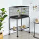 image 2 of Yaheetech 118.5 cm Flight Cage with Rolling Stand and Slide-out Tray Black