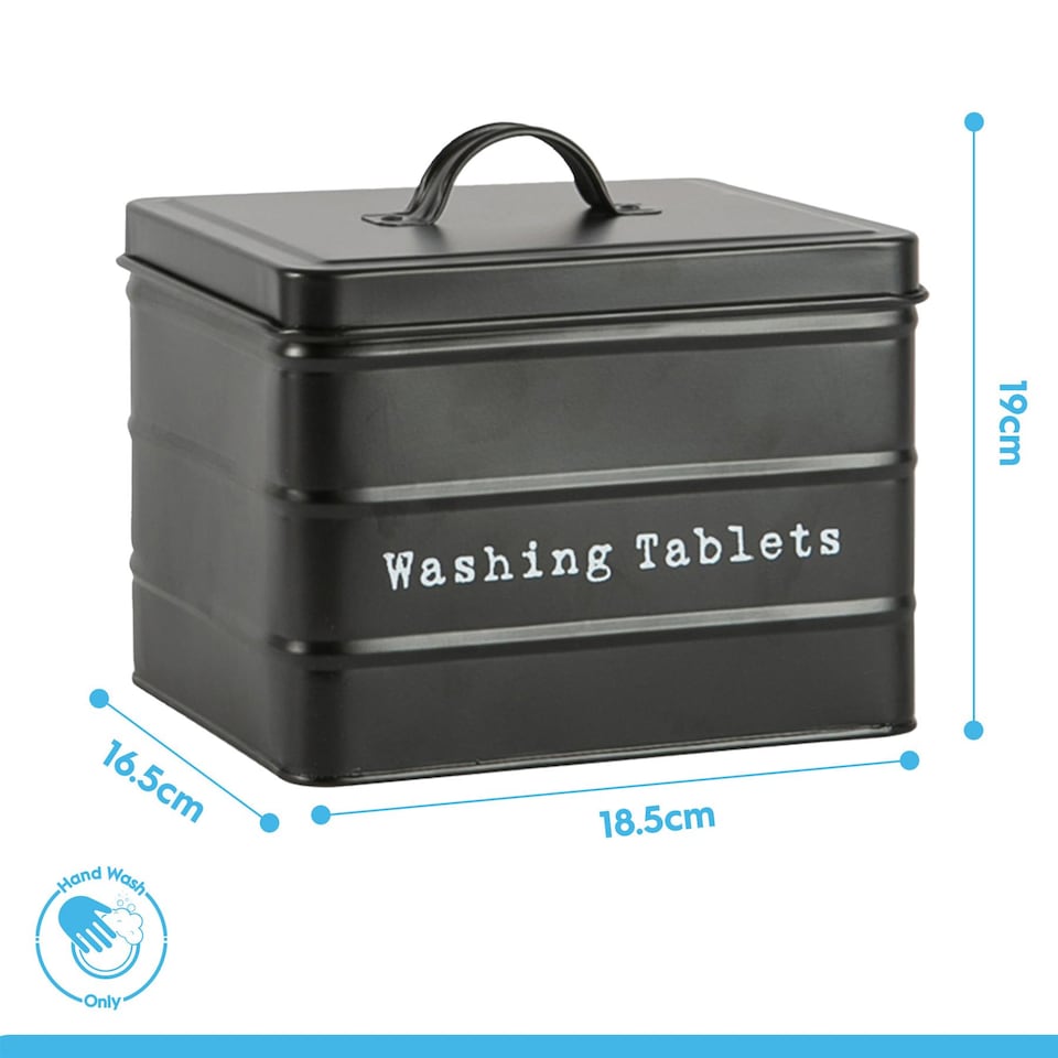image 1 of Harbour Housewares 3 Piece Vintage Metal Utility Canisters Set - Black | Black | Black | 3