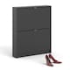 image 4 of Shoes Shoe Cabinet 2 Flip Down Doors and 1 layer in Matt Black