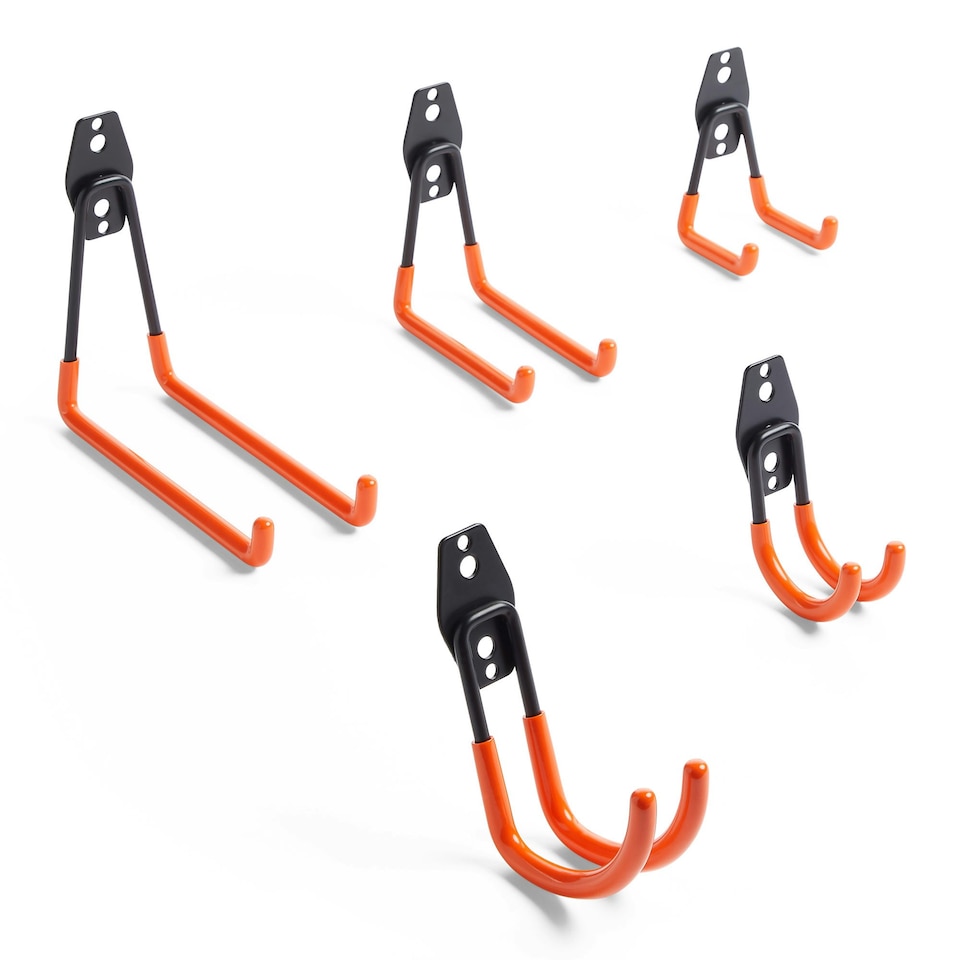 image 1 of VonHaus 10 Wall Mounted Tool Garage Hooks for Shed Storage