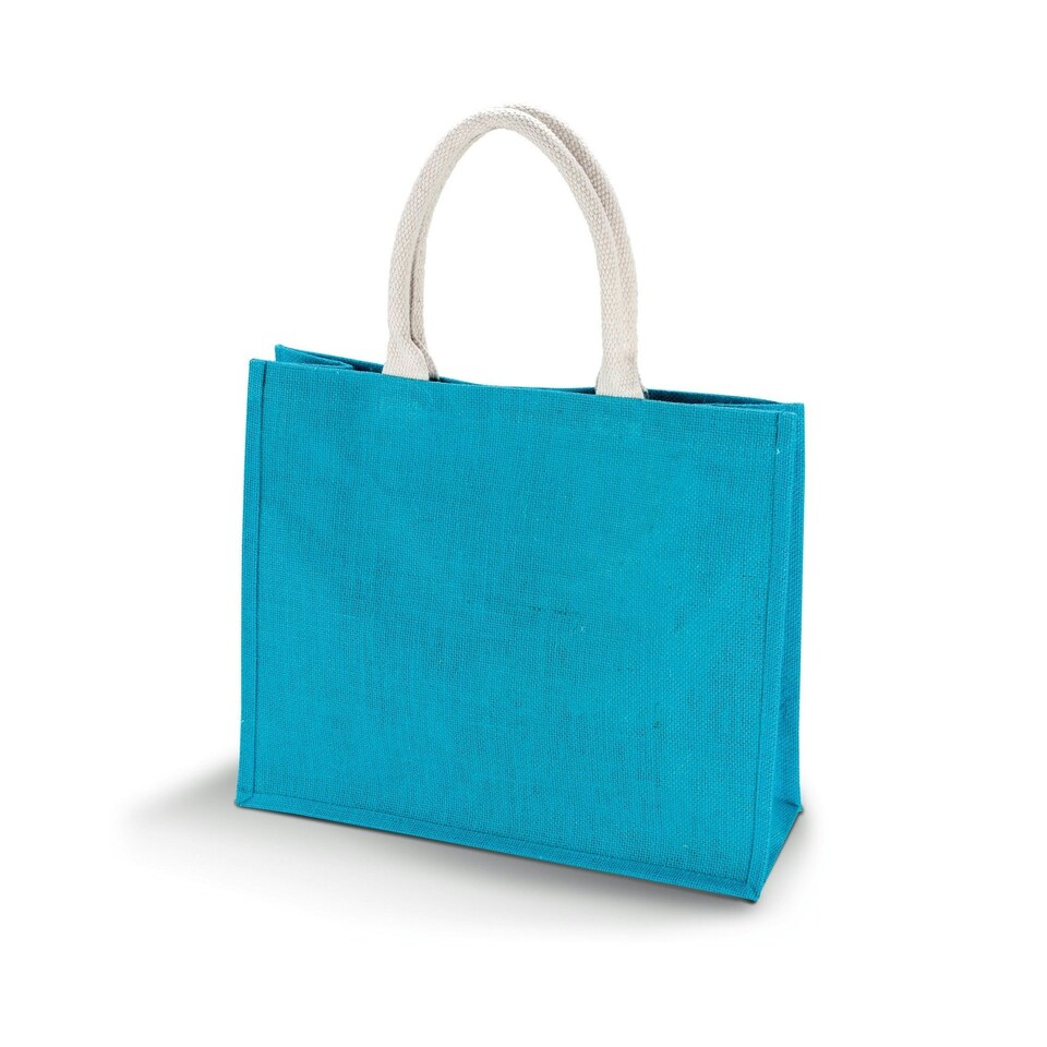 image 1 of Kimood Womens/Ladies Jute Beach Bag - Turquoise - One Size | Blue