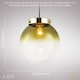 image 6 of Ombre Green and Clear Bubble Glass Pendant Lighting Shade with Gold Lamp Holder | Green | Green | 1