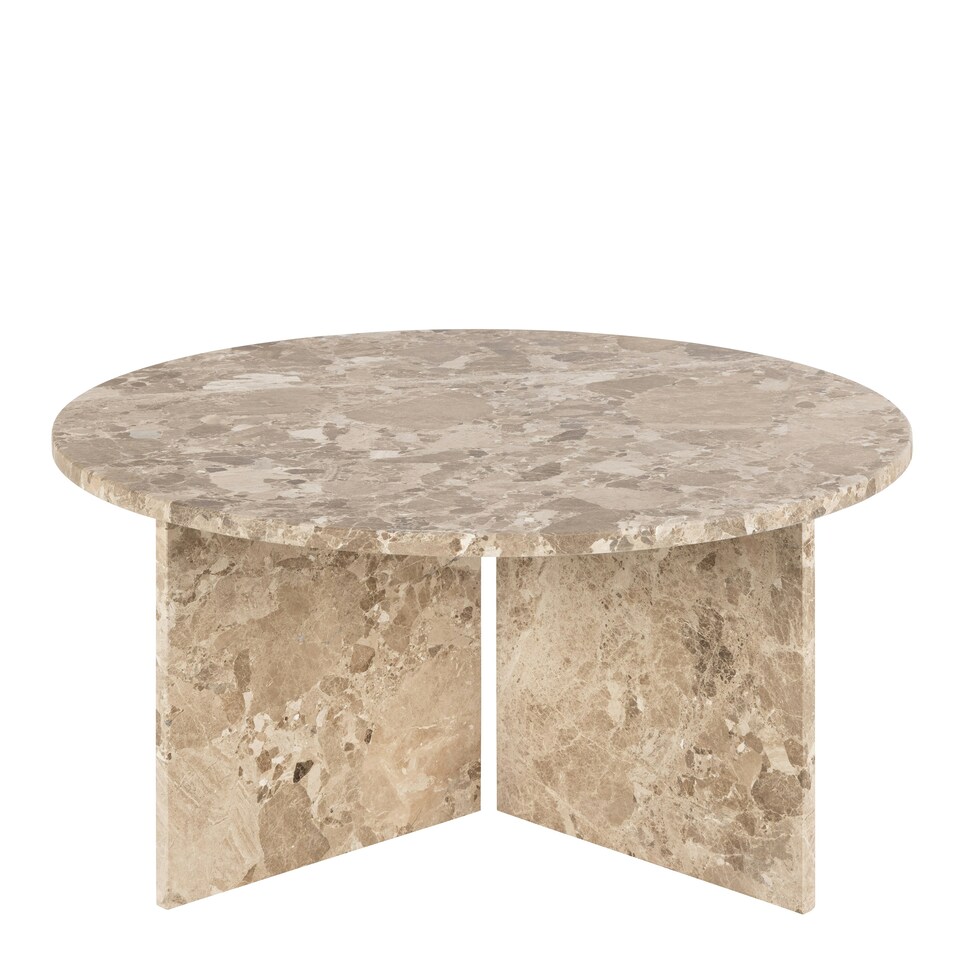 image 1 of Vega Round Coffee Table in Brown Marble