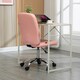 image 8 of Faux Leather Home Office Chair with Adjustable Height, Pink
