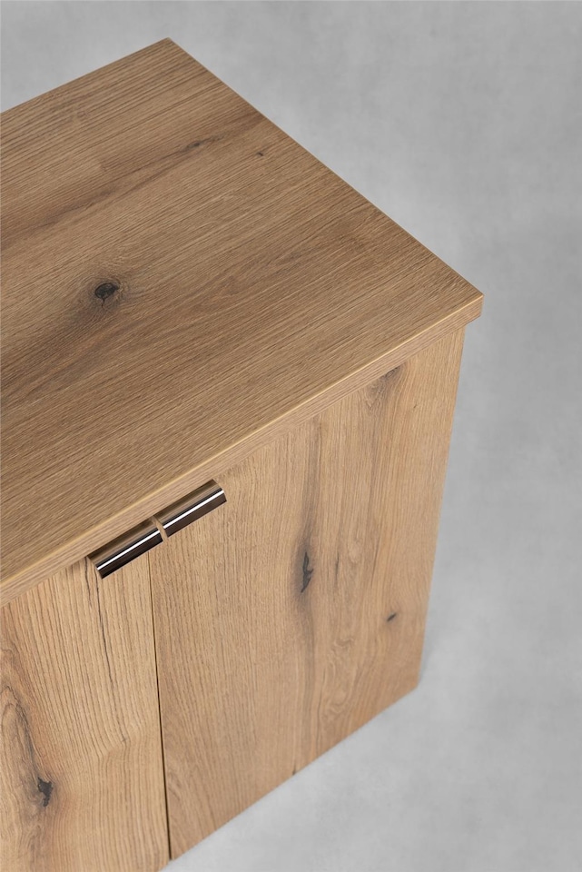 image 1 of Bathroom Vanity Unit Cabinet Wall Hung 600mm Worktop Oak Storage Sink Unit Nova