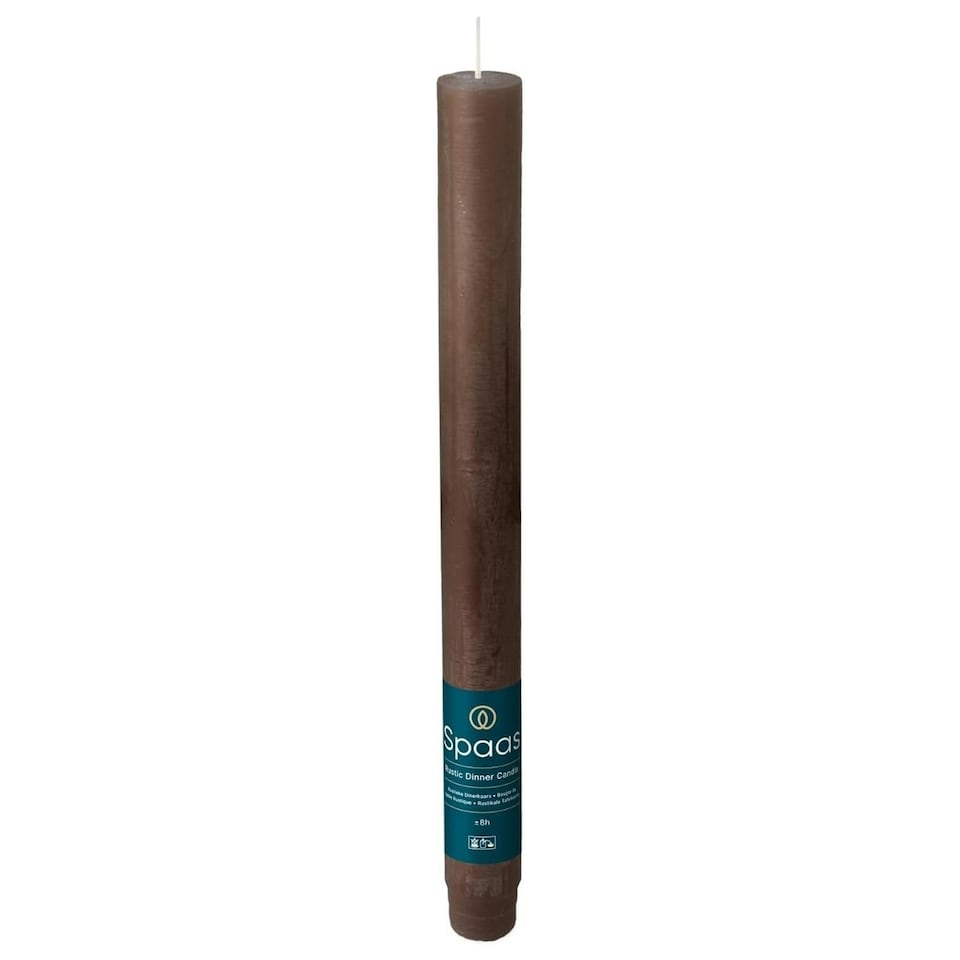 image 1 of Spaas Rustic Unscented Dinner Candle 25cm - Dark Brown | Brown | One Size | 1